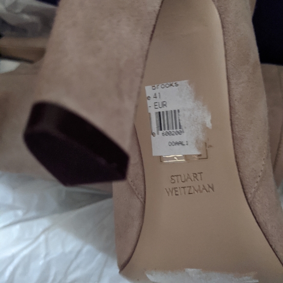 Stuart Weitzman nude pink suede booties boots - Picture 5 of 6